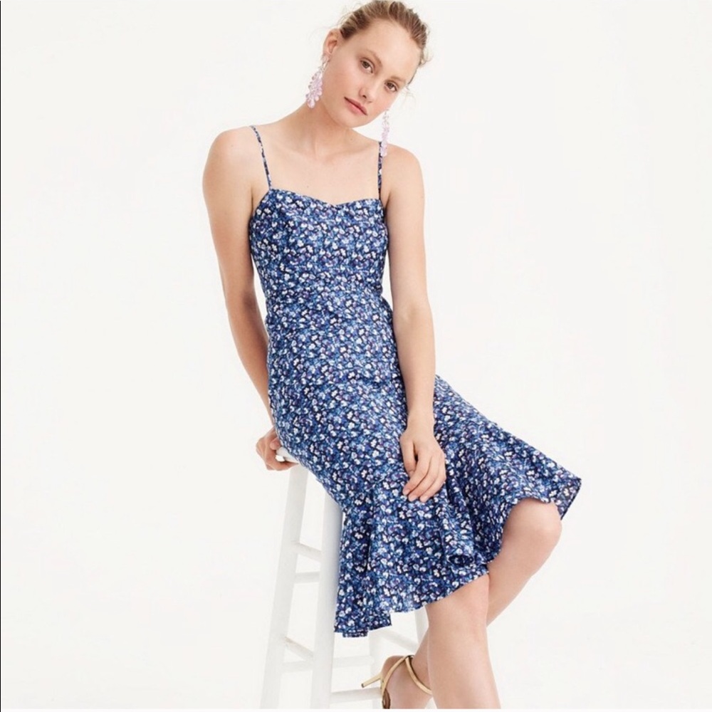 J Crew Liberty Fabric Blue Flower Dress